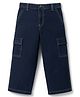 Kookie Kids Denim Woven Full Length Washed Jeans - Navy Blue