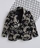 Ministitch Cotton Woven Full Sleeves Floral Embroidered Blazer - Black
