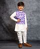 Jilmil Silk Knit Full Sleeves Solid  Kurta Pyjama With Floral Printed Jacket Set - Cream