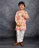 Jilmil Cotton Linen Woven Full Sleeves Ikat Printed Kurta Pyjama Set - Multi Colour