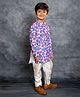 Jilmil Cotton Linen Knit Full Sleeves Floral Printed Kurta Pyjama Set - Multi Colour