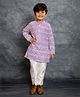 Jilmil Georgette Woven Full Sleeves Mirror Work Detailed & Threadwork Embroidered Kurta Pyjama Set - Purple