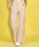 Cutiekins Woven Solid Cargo Pants - Beige