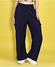 Cutiekins Woven Solid Wide Legged Cargo Pants - Navy Blue