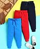 Knitting Doodles Terry Knit Pack Of 3 Solid Track Pants - Navy Blue Cherry Red & Blue