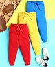 Knitting Doodles  Terry Knit Pack Of 3 Solid Track Pants - Blue Yellow & Cherry Red