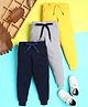 Knitting Doodles  Terry Knit Pack Of 3 Solid Track Pants - Yellow Grey & Navy