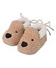 Kid-O-World Dog Face Designed Fur Detailed Lace Up Booties - Light Brown