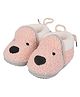 Kid-O-World Dog Face Designed Fur Detailed Lace Up Booties - Light Pink