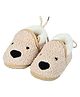 Kid-O-World Dog Face Designed Fur Detailed Lace Up Booties - Off White