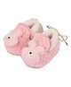 Kid-O-World Bunny Applique Detailed Lace Up Closure Booties - Light Pink