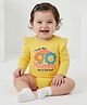 Doodle Poodle 100% Cotton Interlock Knit Full Sleeves Onesies With Text Print - Yellow
