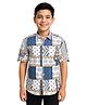 Charchit Cotton Woven Full Sleeves Abstract Printed Shirt - White