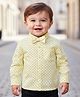 Babyoye 100% Cotton Woven Full Sleeves Party Shirt With Polka Dot Print & Bow - Cream