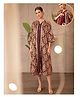 Zelena 100% Viscose Woven Mirrorwork Detailed & Threadwork Embroidered Maternity Dress With Side Seam Nursing Access & Three Fourth Sleeves Shrug - Deep Royal Purple