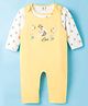 ToffyHouse Interlock Knit Dungarees & Full Sleeves Tee & Bee Print - Yellow
