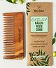 Nat Habit Neem Wooden Shampoo Comb  Herb-Soaked with 13 Herbs, Neem & Sesame Oil | Wide-Tooth Detangling Comb for Long & Thick Hair (Small, Pack of 1)