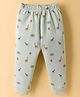 Pink Rabbit Knit Full Length Fleece Pant with Animal Print - Mint