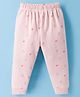 Pink Rabbit Knit Full Length Fleece Pant with Animal Print - Pink
