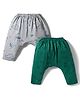 Pink Rabbit Single Jersey Knit Full Length Lounge Pant With Dino Print Pack Of 2 - Green & Grey