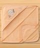 Pink Rabbit Terry Knit Hooded Towel with Bear Embroidery L 81 x B 81 cm - Peach