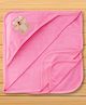 Pink Rabbit Terry Knit Hooded Towel with Teddy Embroidery L 81 x B 81 cm - Dark Pink