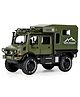 AKN TOYS Friction Powered Battle Field Military Truck Toy with Opening Doors, Light & Music - PACK OF 1 - ( COLOR MAY VARY )