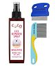 Coco Crush Anti Lice Hair Spray with Fine Teeth Nit Comb & Long Handle Lice Comb - Safe Natural Treatment for Kids & Adults 50 ml