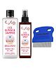 Coco Crush Ayurvedic Lice & Nits Treatment - Natural Shampoo, 50ml; Herbal Spray, 50ml; & Detangling Comb, 1Unit