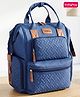 Babyhug Multipurpose Structured Diaper Backpack| Wide Opening Frame| Multi-Pocket Organizer| Dual Carry Handles| Wipes Dispenser| Charger Cable Opening| Stroller Clip | Capacity- 17L -  Blue