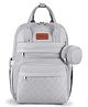 Babyhug Quilted Multipurpose Diaper Backpack with Changing Mat - Grey| Detachable Pacifier Pouch| Adjustable Shoulder Straps| Spacious Multi-Compartment Storage| Wipes Dispenser| Side Bottle Pocket