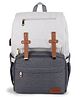 Babyhug Smart Multifunctional Diaper Backpack with USB Charging Port - Grey| Waterproof Fabric| Stroller Straps| USB Charging Port| Insulated Bottle Pouch| Wipes Dispenser| Side Bottle Pocket