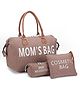 Premium Multipurpose Stylish 3-in-1 Mother Bag| Water Resistant| Multi-Compartment Organiser| Cosmetic Bag Pouch| Baby Necessities Mini Pouch - Brown