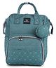 Multipurpose Quilted Diaper Backpack - Sea Green| Insulated Bottle Pouches| Trolley Sleeve| Stroller Hooks| Multi-Layer Organizer| Wipes Dispenser| Bottle Pouch| Detachable Pacifier Pouch