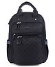 Quilted Lightweight Casual Diaper Backpack| Water Resistant| Spacious Design| Adjustable Shoulder Straps| Side Bottle Pocket| Wipes Dispenser| Carry Handle  | Capacity- 18L -  Black