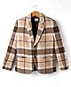 Noddy Full Sleeves Plaid Checked Blazer - Brown