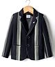 Noddy Full Sleeves Striped Blazer - Black - L - Knitted - (3 to 4 Years)