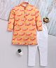 TOONYPORT Cotton Knit Full Sleeves Baby Crabs Printed Kurta Pyjama Set - Yellow