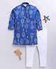 TOONYPORT Cotton Knit Full Sleeves Tennis Racket Printed Kurta Pyjama Set - Blue