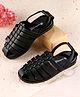 Cute Walk by Babyhug Velcro Closure Solid Mojaris - Black