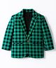Rikidoos Full Sleeves Checked Blazer - Green