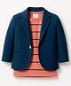 Rikidoos Full Sleeves Solid Blazer With Tee - Navy & Orange