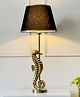 CasaGold Antique Brass Finish Metal | Design Sea Horse| Table Lamp