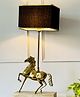 Casa Gold Antique Brass Finish Metal | Design Horse | Table Lamp with Wooden Base
