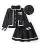 Mark & Mia Woven Full Sleeves Checks Party Top & Skirt Co-ord Set - Black