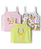 Doodle Poodle 100% Cotton Knit Sleeveless Slips with Bunny Print Pack Of 3 - Lime Green White & Lavender