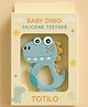 Totilo Dinosaur Shape Silicone Teether , BPA Free & Safe for Babies (Pack of 1)- Blue