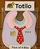 Totilo Adorable Baby Bib with Tie Design - Waterproof, Soft & Easy to Clean (set of 4)
