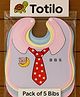 Totilo Adorable Baby Bib with Tie Design - Waterproof, Soft & Easy to Clean (set of 5)