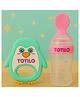 Totilo Baby Silicone Spoon Bottle with Soft Teether Feeder Combo , BPA Free Feeding Set- Pink & Green